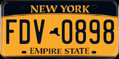 NY license plate FDV0898