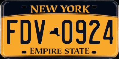NY license plate FDV0924
