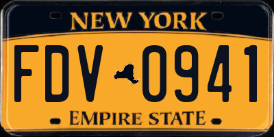 NY license plate FDV0941