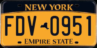 NY license plate FDV0951