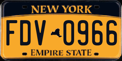 NY license plate FDV0966