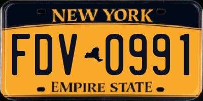 NY license plate FDV0991