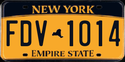 NY license plate FDV1014