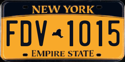 NY license plate FDV1015