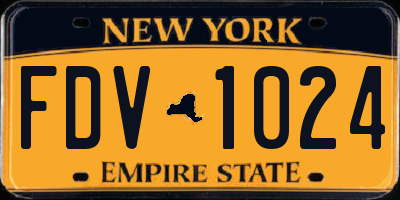 NY license plate FDV1024