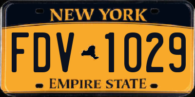 NY license plate FDV1029