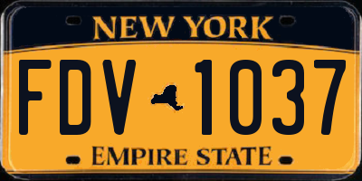 NY license plate FDV1037