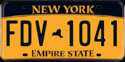 NY license plate FDV1041