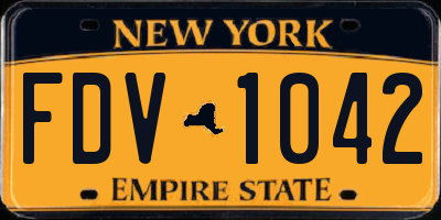 NY license plate FDV1042