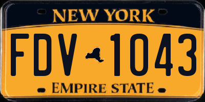 NY license plate FDV1043