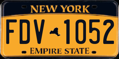 NY license plate FDV1052
