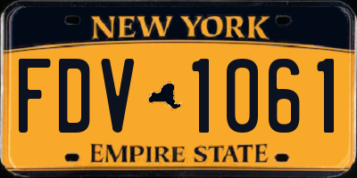 NY license plate FDV1061
