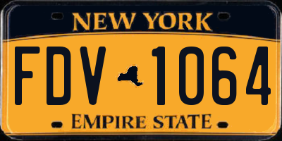 NY license plate FDV1064