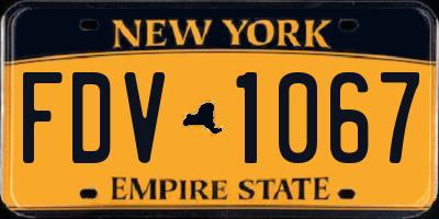 NY license plate FDV1067