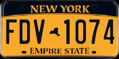 NY license plate FDV1074