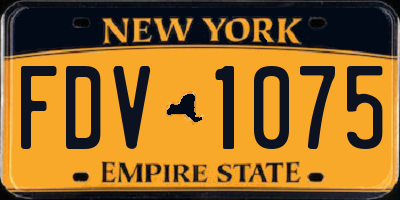 NY license plate FDV1075