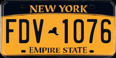 NY license plate FDV1076