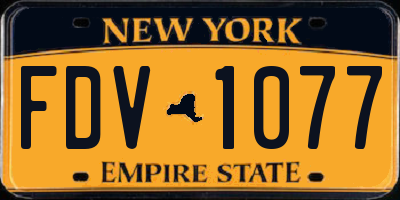 NY license plate FDV1077