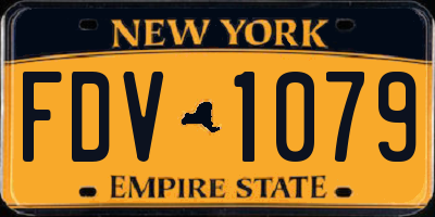 NY license plate FDV1079