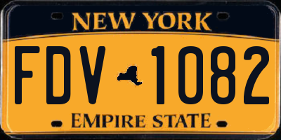 NY license plate FDV1082