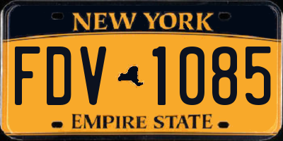NY license plate FDV1085