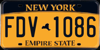 NY license plate FDV1086