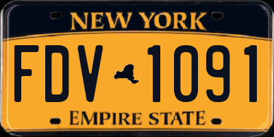 NY license plate FDV1091