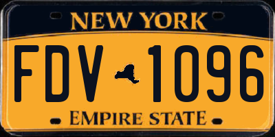NY license plate FDV1096