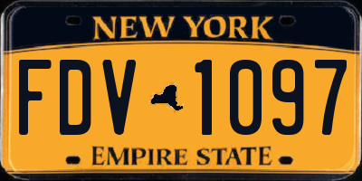 NY license plate FDV1097