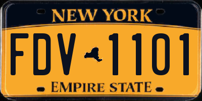 NY license plate FDV1101