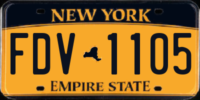NY license plate FDV1105