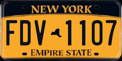 NY license plate FDV1107