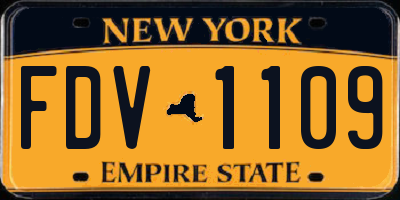 NY license plate FDV1109
