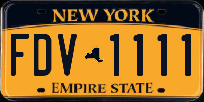 NY license plate FDV1111