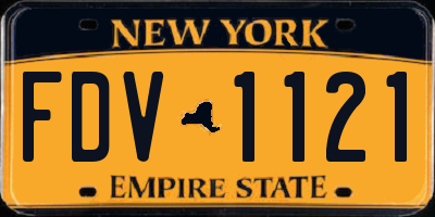 NY license plate FDV1121