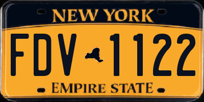 NY license plate FDV1122