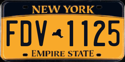 NY license plate FDV1125