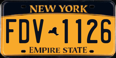 NY license plate FDV1126
