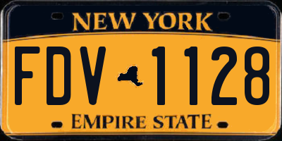 NY license plate FDV1128