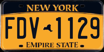NY license plate FDV1129