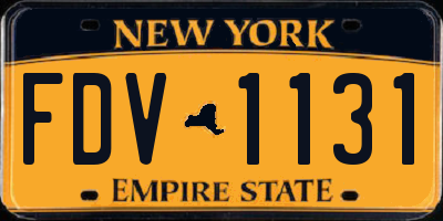 NY license plate FDV1131