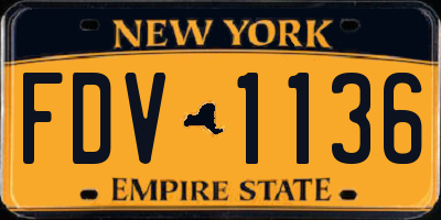 NY license plate FDV1136