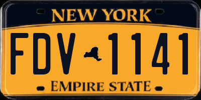 NY license plate FDV1141