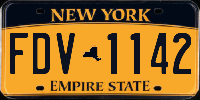 NY license plate FDV1142