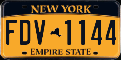 NY license plate FDV1144