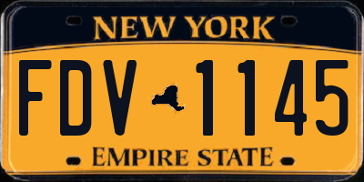 NY license plate FDV1145