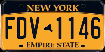 NY license plate FDV1146