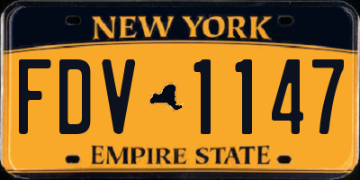 NY license plate FDV1147