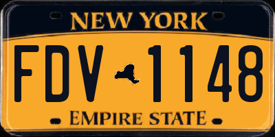 NY license plate FDV1148