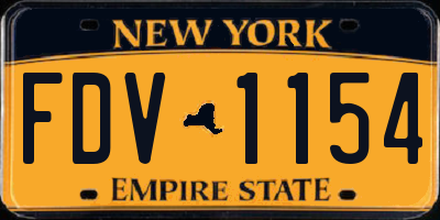 NY license plate FDV1154